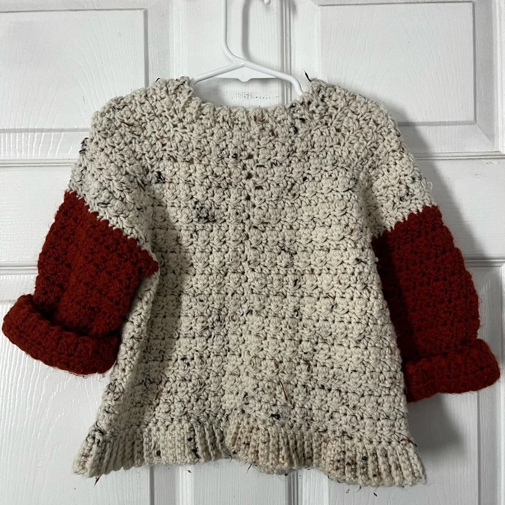 Cozy Cream and rust toddler Sweater